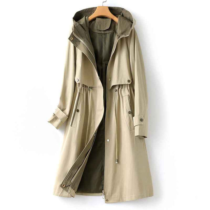 Lightweight Long Rain Trench Coat for Women Beige