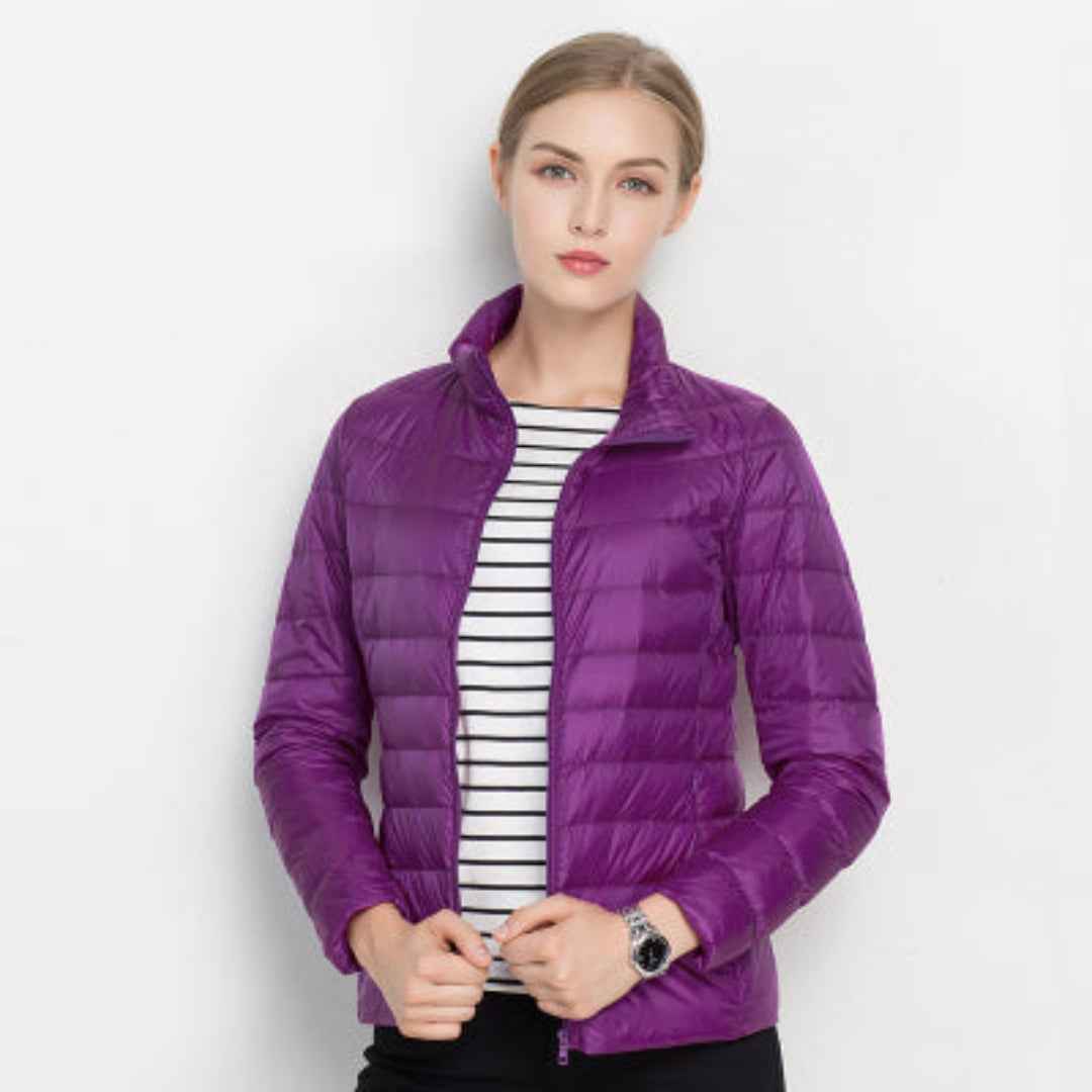 Lightweight Women's Slim Fit Puffer Jacket Violet