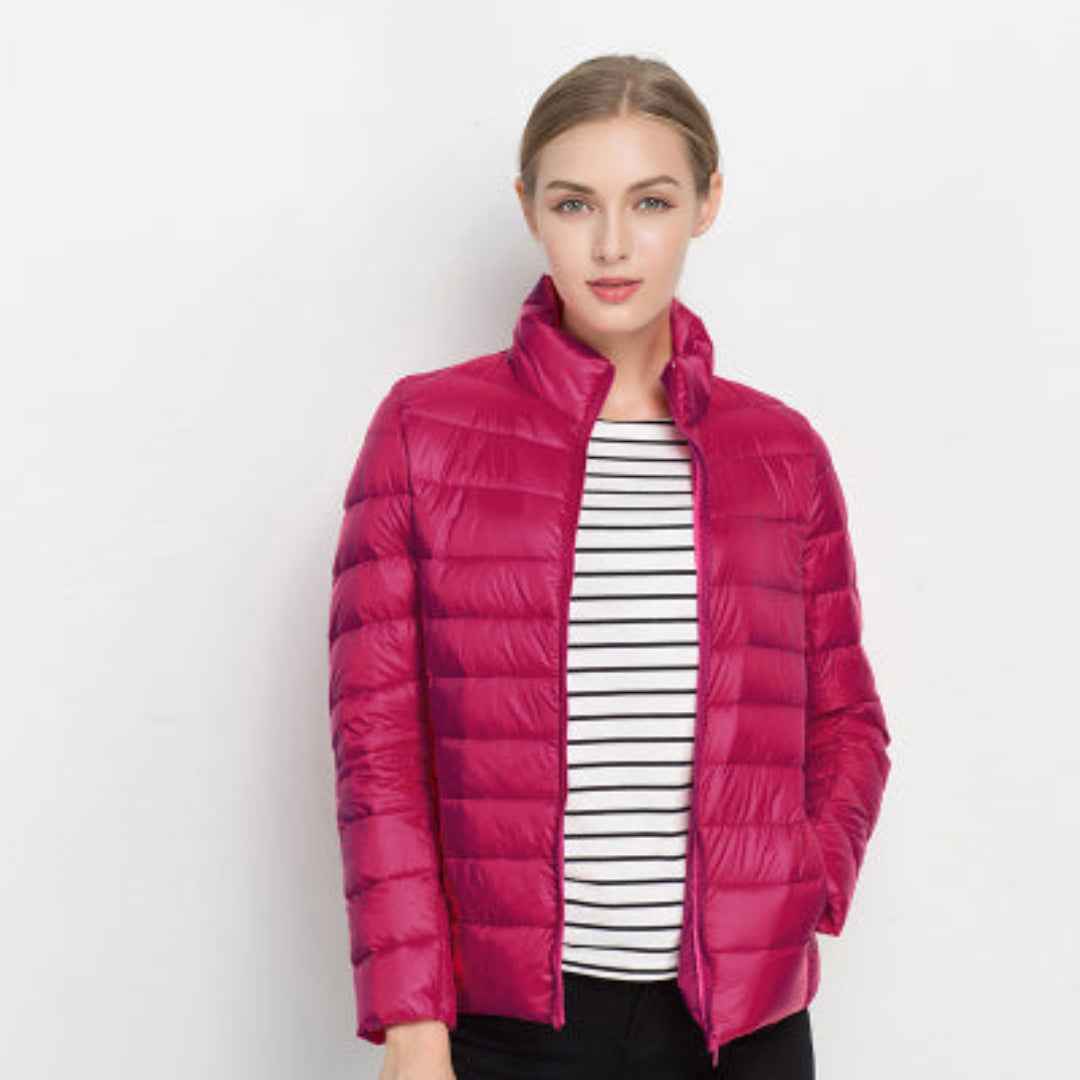 Lightweight Women's Slim Fit Puffer Jacket Pink