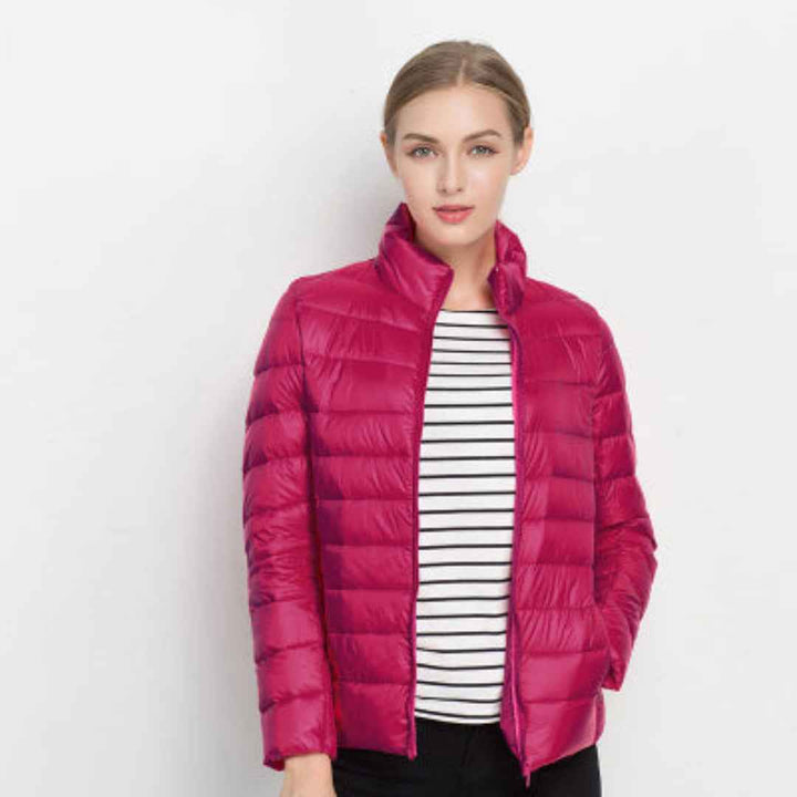 Lightweight Women's Slim Fit Puffer Jacket Pink