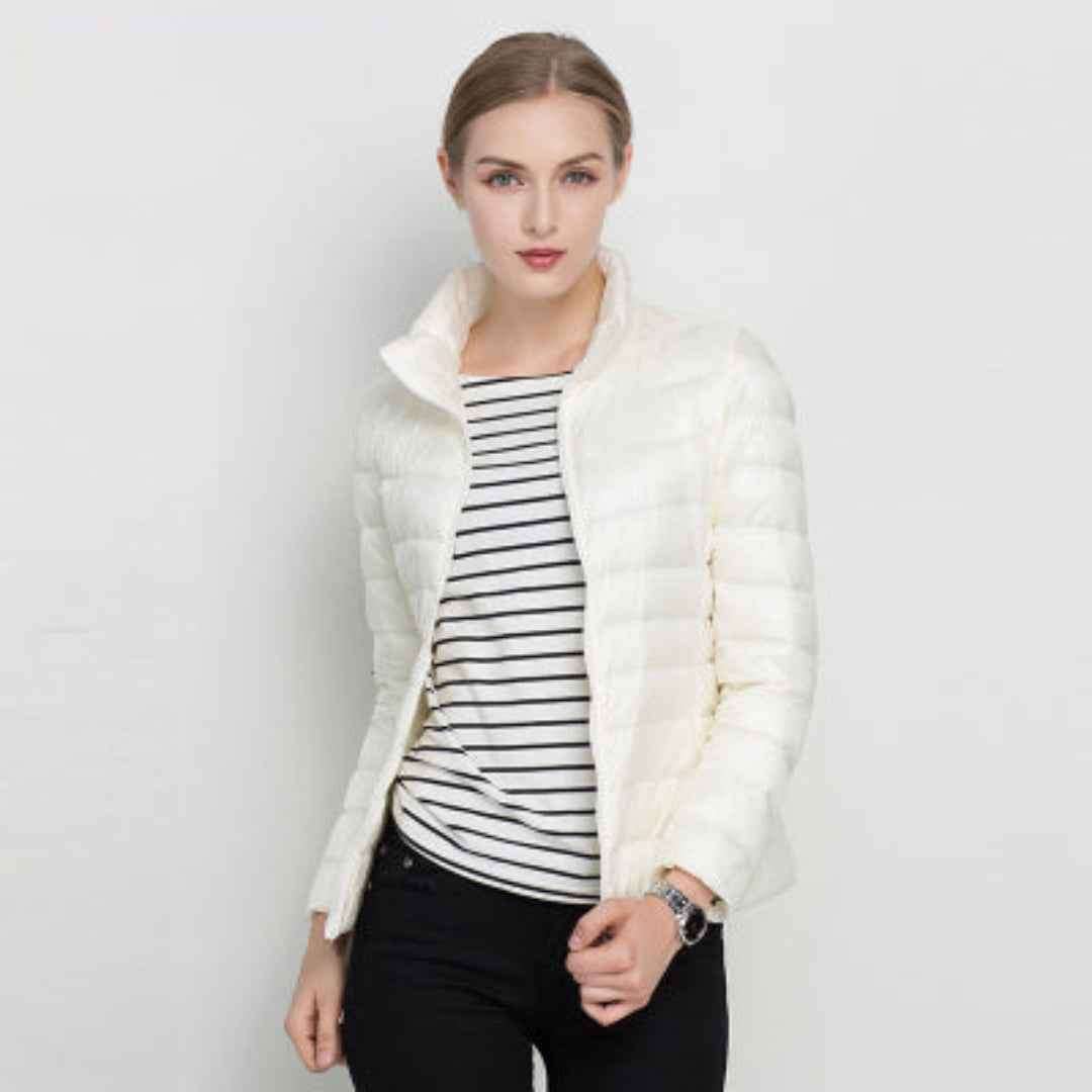Lightweight Women's Slim Fit Puffer Jacket White