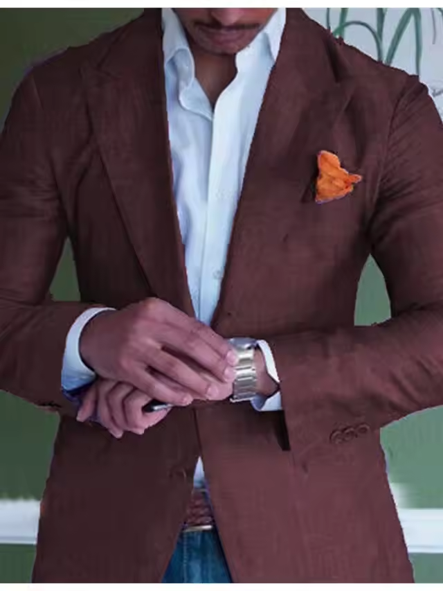 Linen Blazer For Men Formal And Casual Wear Lightweight Burgundy