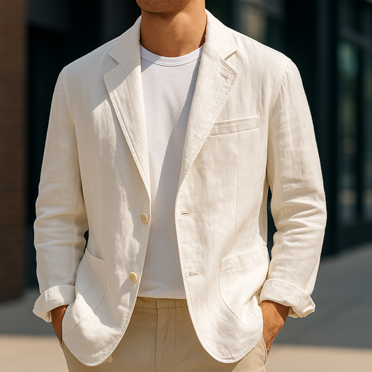 Linen Blazer for Men - Lightweight, Breathable, Stylish Summer Blazer White