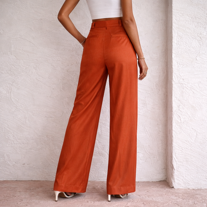 Linen Cotton Wide Leg Women's Trousers – High Waist Summer Style