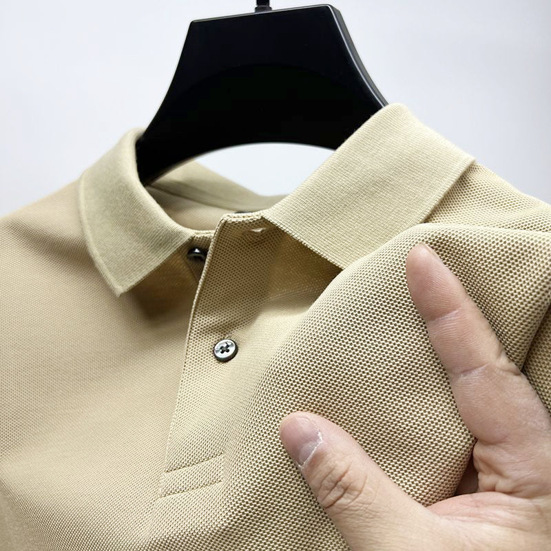 Men's Classic Knit Polo Shirt Beige