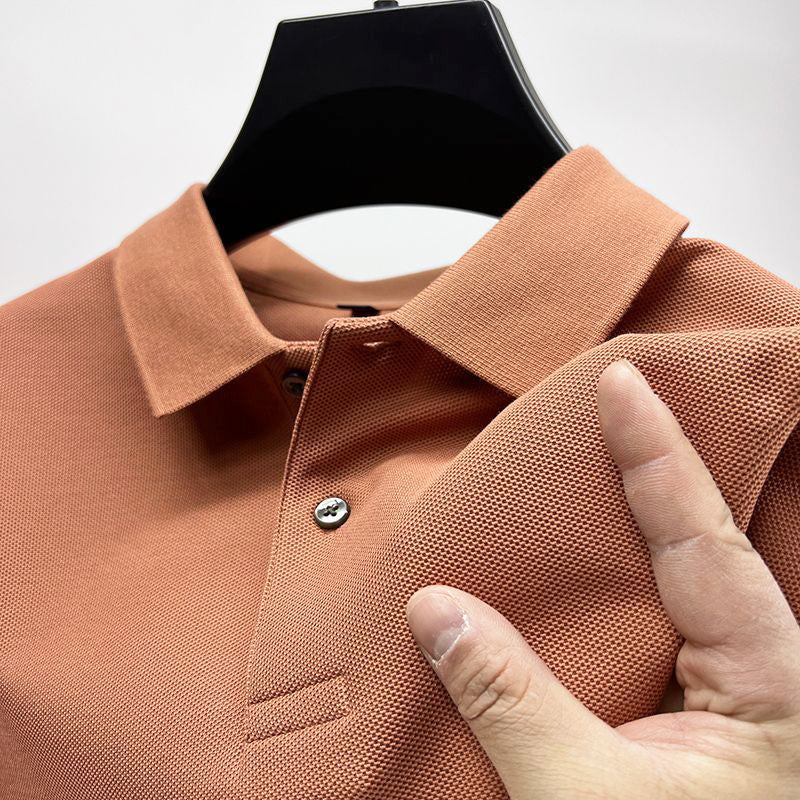 Men's Classic Knit Polo Shirt Orange