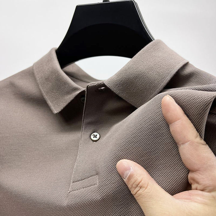 Men's Classic Knit Polo Shirt Brown