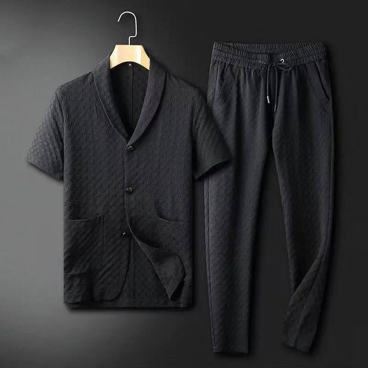 Men's Relaxed Fit Blazer and Pants Set Black