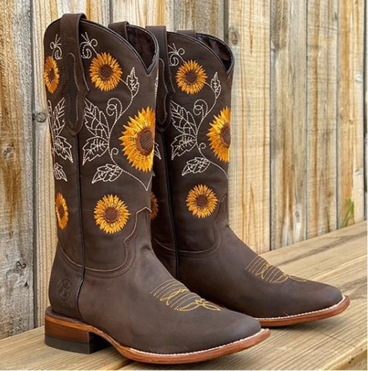 Women's Bohemian Style Ankle Boots Dark Brown