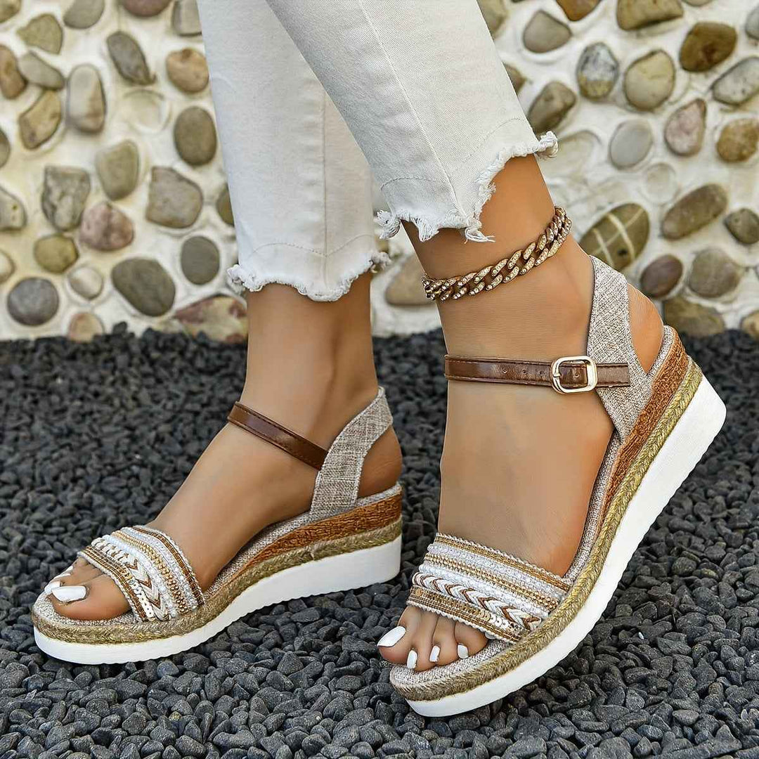 Niamh | Women's Sandals with Rhinestones - Stylish Summer Footwear Khaki
