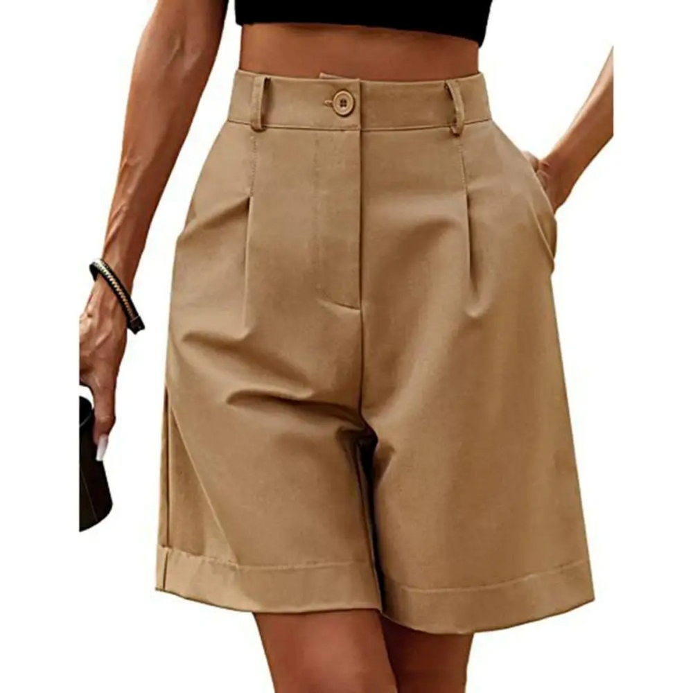 Luxe Wide Fit Shorts for Women Brown