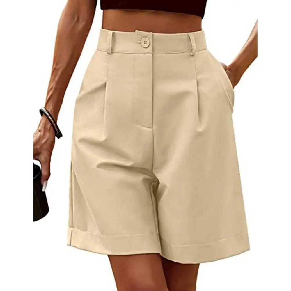 Luxe Wide Fit Shorts for Women Light brown