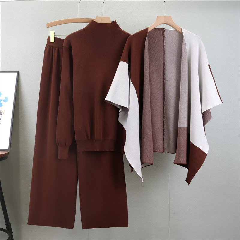 Cashmere Set Apricot Black Khaki Camel Brown Brown One Size