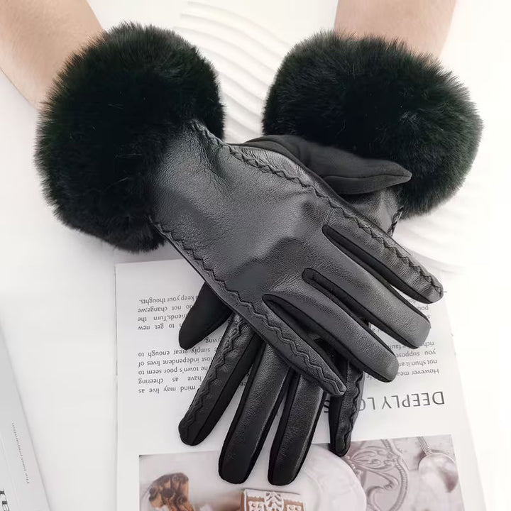 Luxurious Mink Fur Gloves for Ultimate Warmth Black