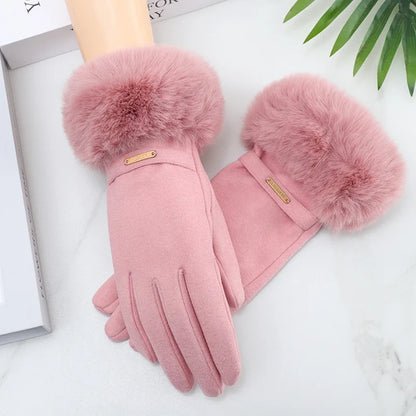 Velvet Gloves Regular Fit Purple Winter Khaki Pink