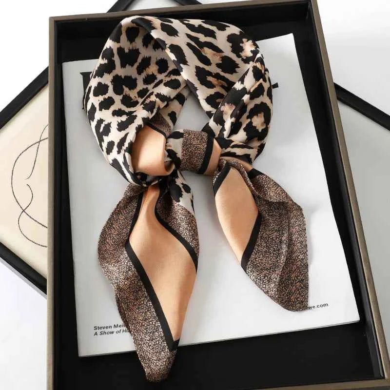 Luxurious Veloura Silk Head Scarf Jaguar