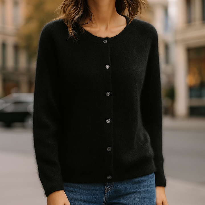 Luxuriously Soft Mink Cashmere Sweater Black