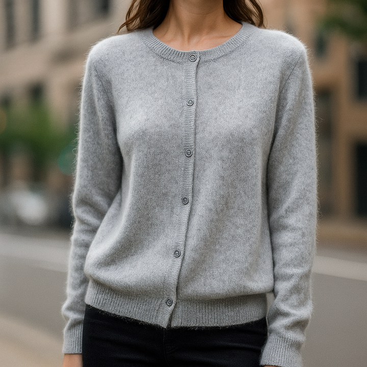 Luxuriously Soft Mink Cashmere Sweater Light Grey
