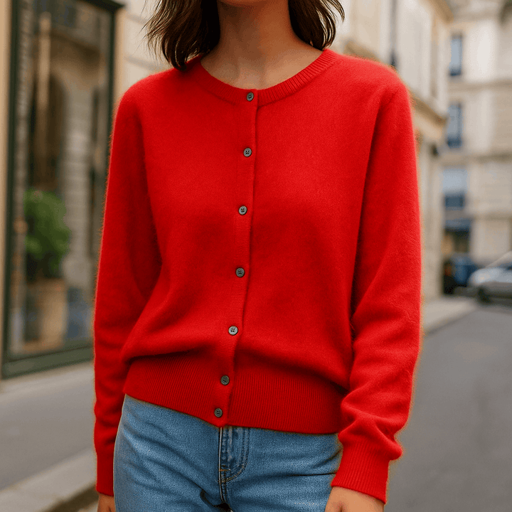 Luxuriously Soft Mink Cashmere Sweater Red