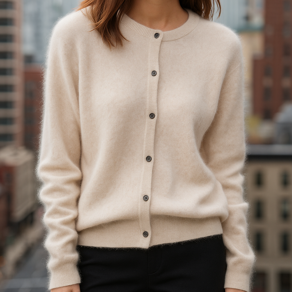 Luxuriously Soft Mink Cashmere Sweater Beige