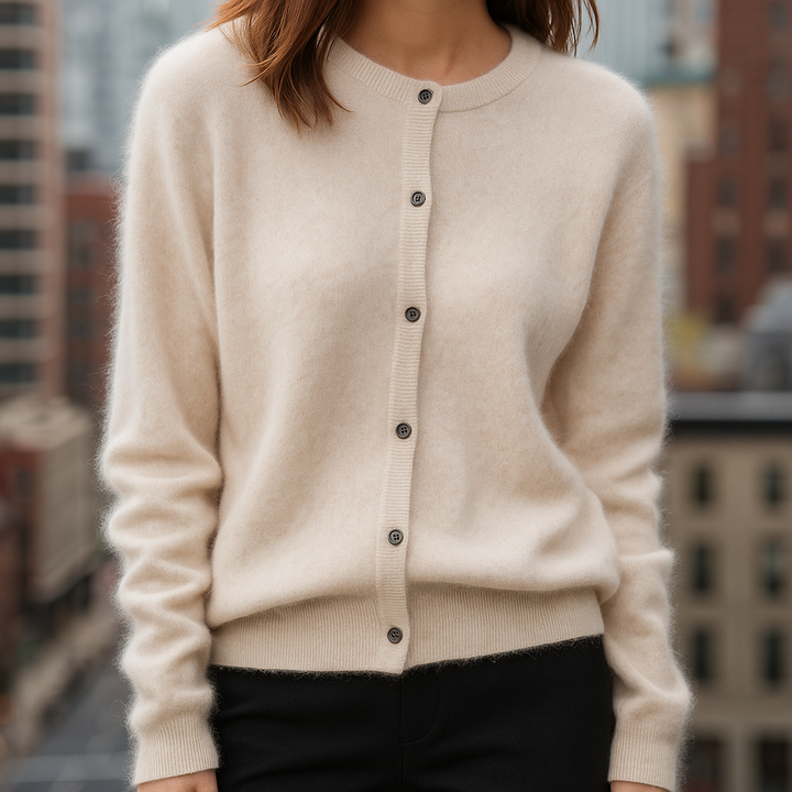 Luxuriously Soft Mink Cashmere Sweater Beige
