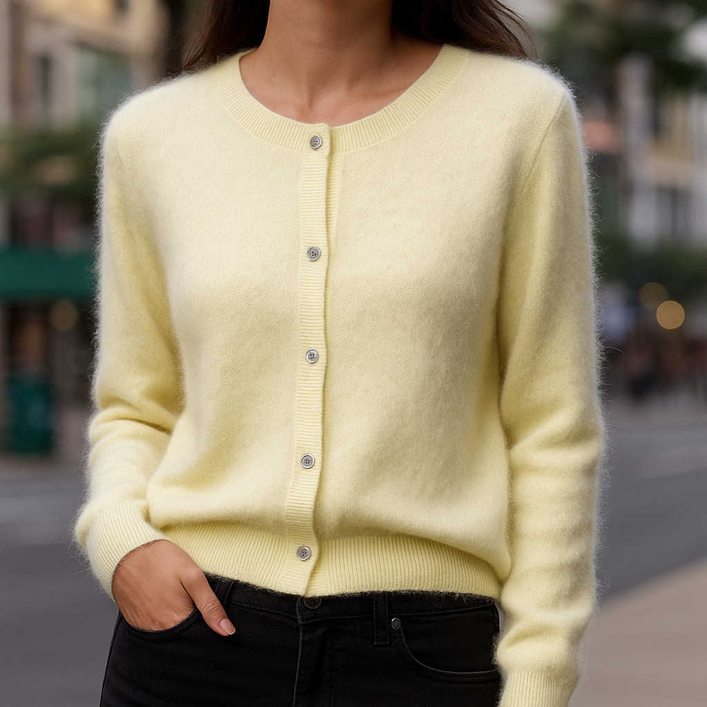 Luxuriously Soft Mink Cashmere Sweater Yellow