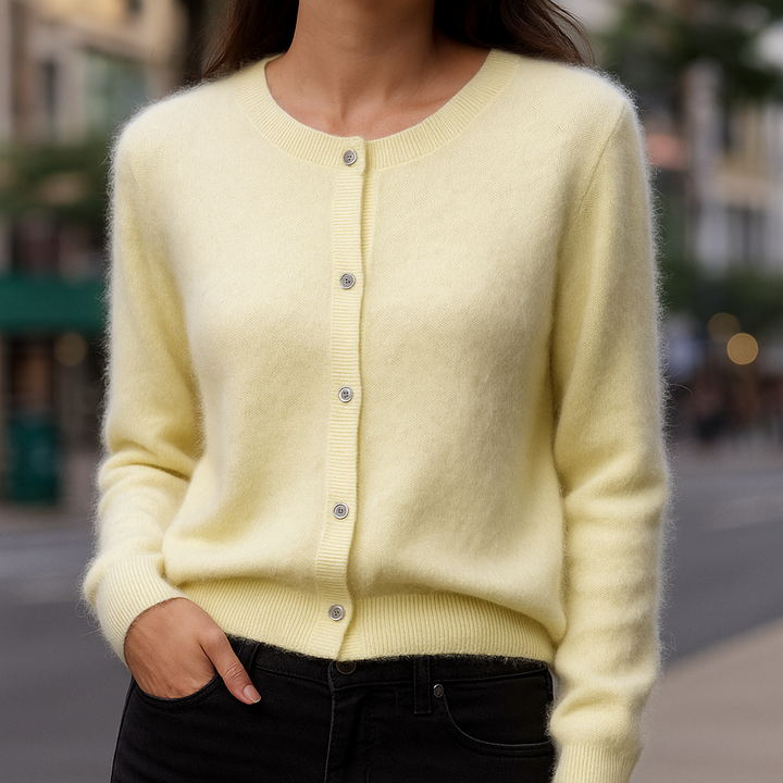 Luxuriously Soft Mink Cashmere Sweater Yellow