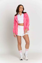 Women's Pleated Sports Skirt - Comfortable Elastic Waistband - Breathable Fabric White