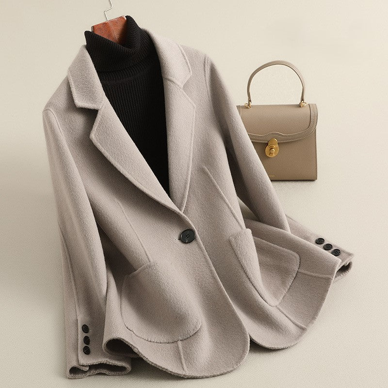 Women's Wool Blazer Jacket Gray