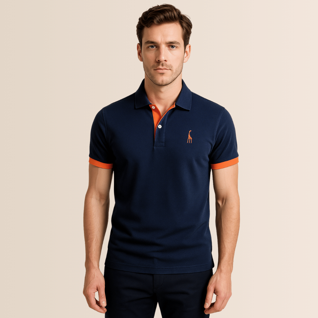 Men's Cotton Stand Collar Casual Polo Shirt