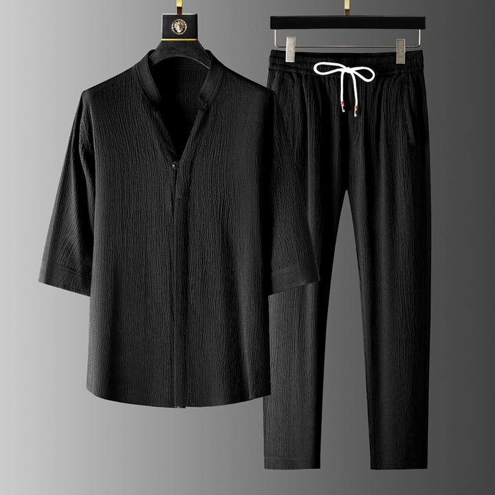 Yūgen Premium Linen Bedding Set Black