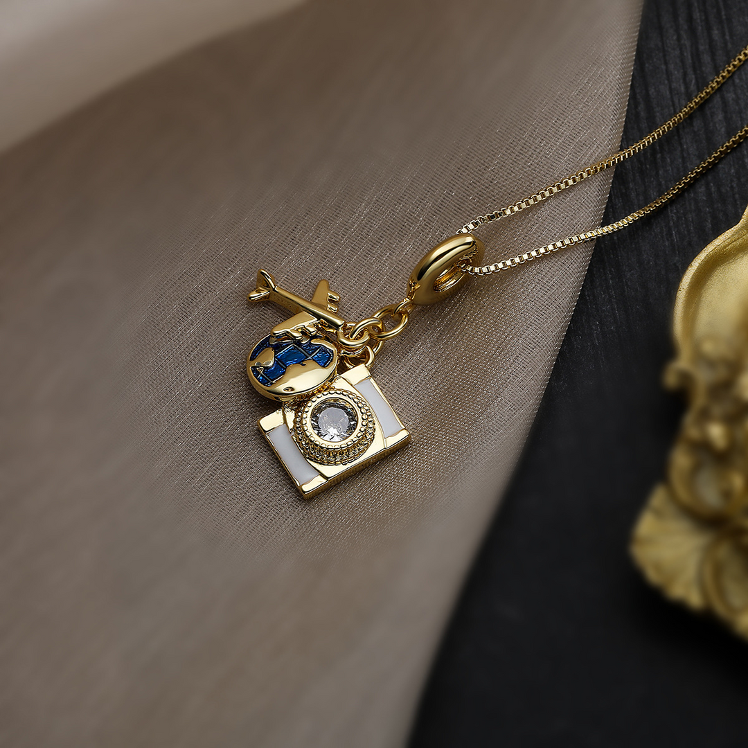 Travel-Inspired Charm Necklace