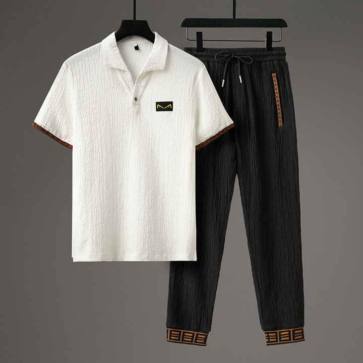 Mykonos Polo Set - Stylish & Comfortable White Black