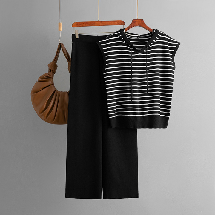 Chic Knit Set for Effortless Style Black