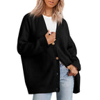 Women's Classic Knit Button Cardigan Black