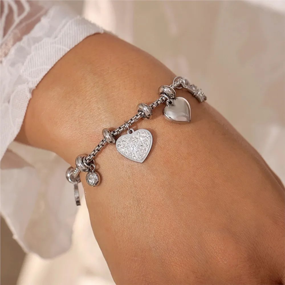 Elegant Heart Charm Bracelet