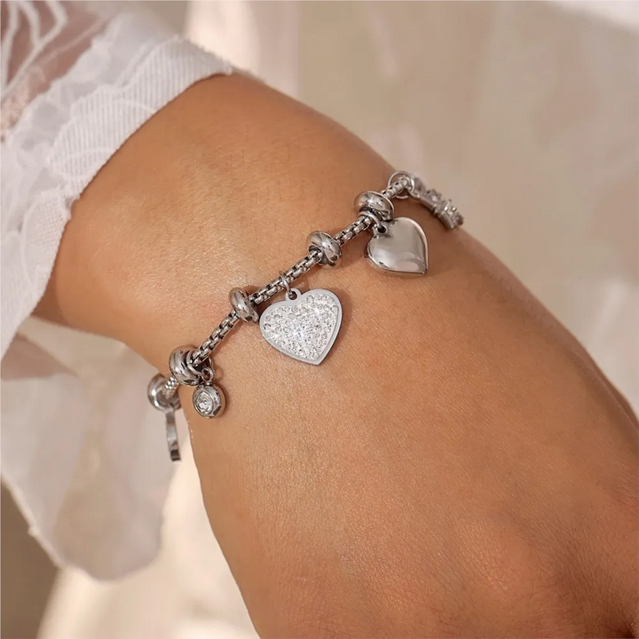 Elegant Heart Charm Bracelet