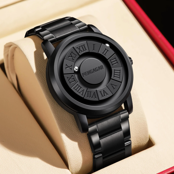 Elegant Roman Style Watch for Timeless Fashion Black Stainless Steel