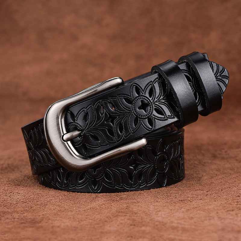 Premium Valencia Leather Belt for Men Black