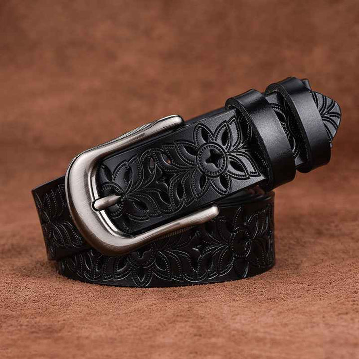 Premium Valencia Leather Belt for Men Black