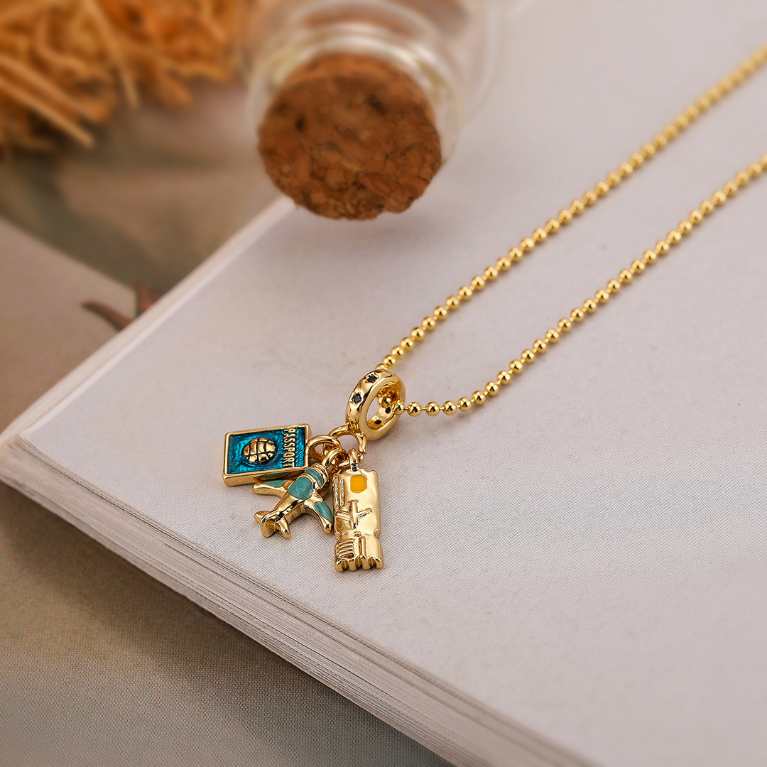 Travel-Inspired Charm Necklace Traveler’s Charm
