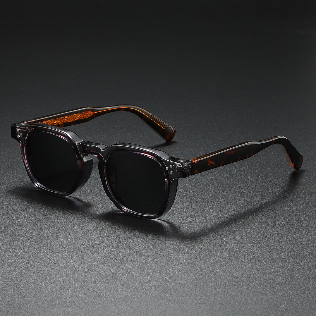 Vintage-Inspired Retro Sunglasses Gray Brown