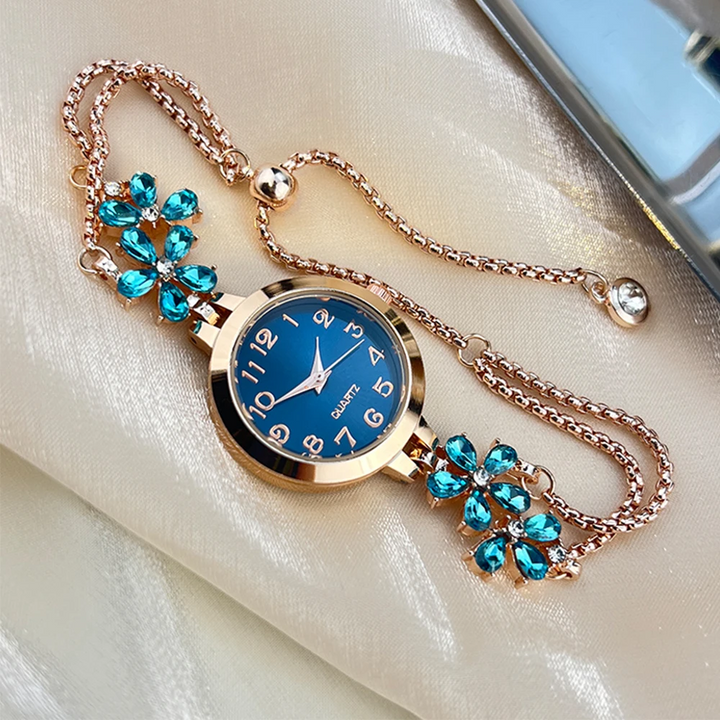 Elegant Bloom Chain Watch Topaz