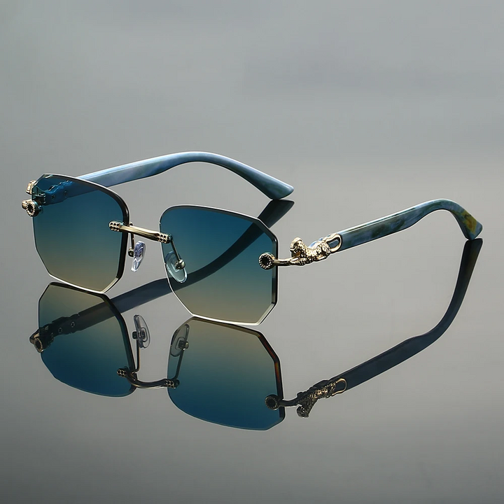 Rimless Fashion Sunglasses for Stylish Protection Green Yellow