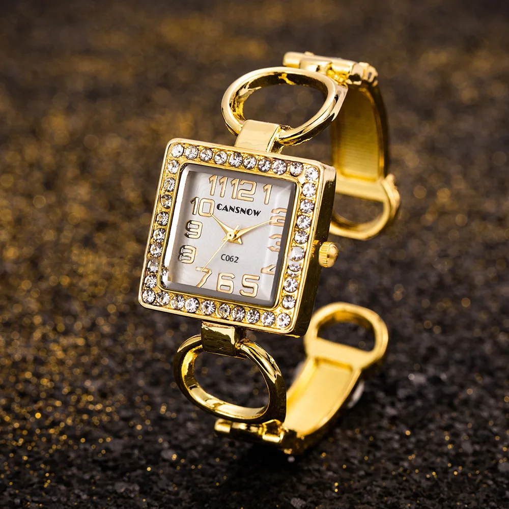 Elegant Bangle Watch for Timeless Style Gold White