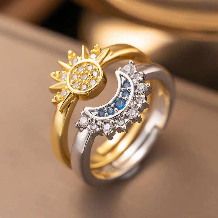 Elegant Gold and Silver Jewelry Set Ring