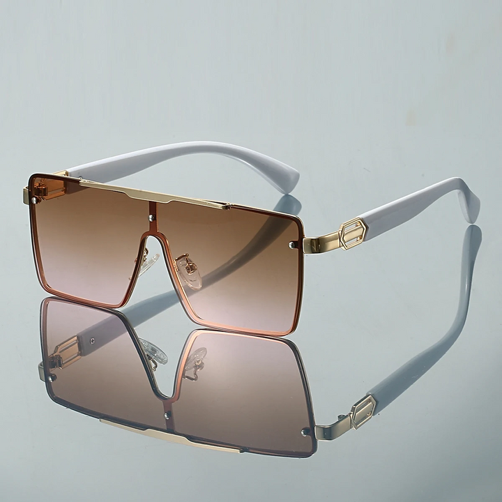 Protective Shield Sunglasses Gold Brown