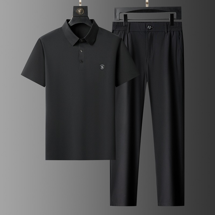 Racing-Inspired Polo Set Black