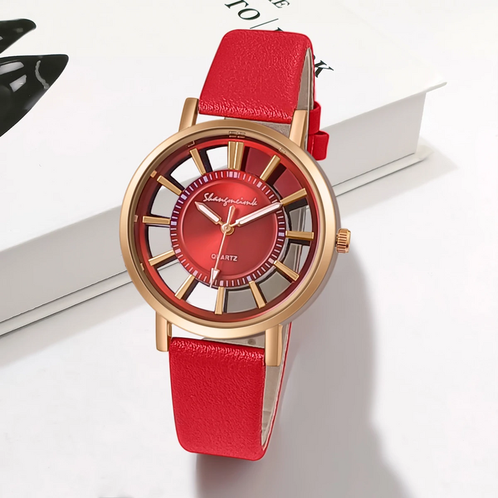 Elegant Minimalist Timepiece Red