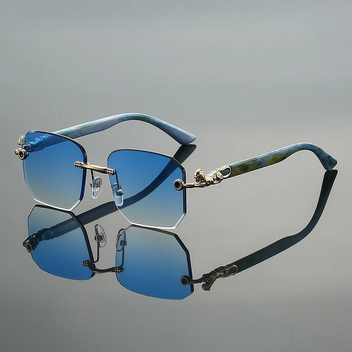 Rimless Fashion Sunglasses for Stylish Protection Blue